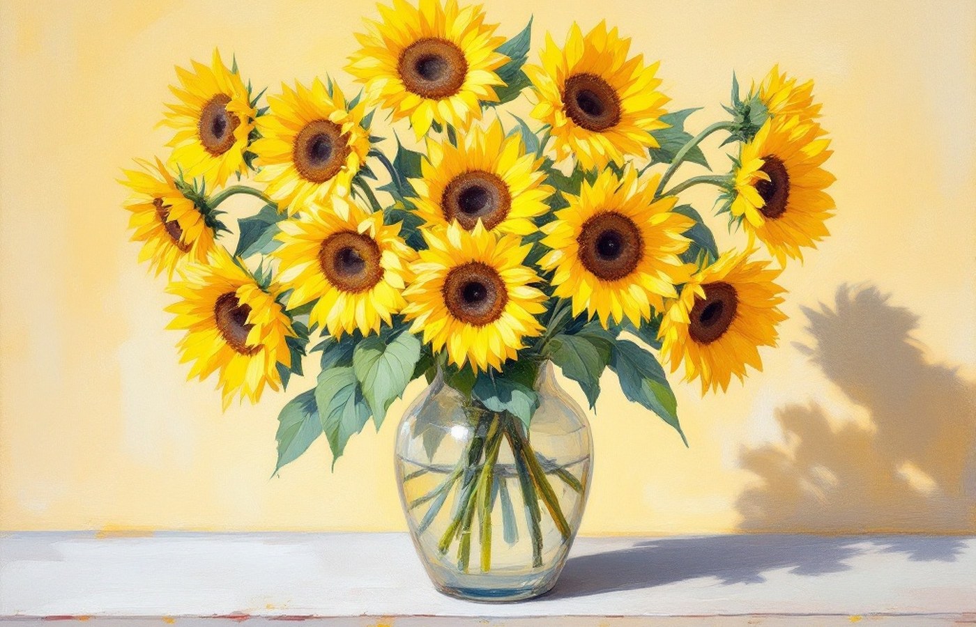 Still Life: Vase with Twelve Sunflowers, in the manner of Vincent van Gogh