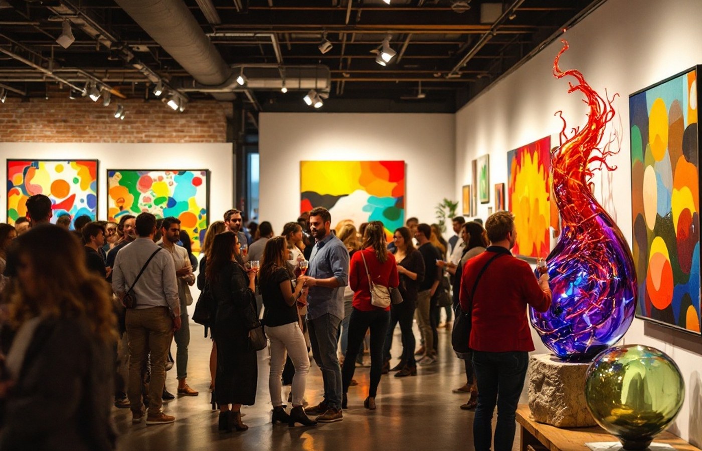 A reception at the Katie Gingrass Gallery
