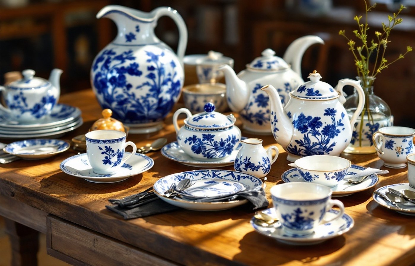 Blue-on-white ceramics in the tradition of Susan Stuart Goodrich