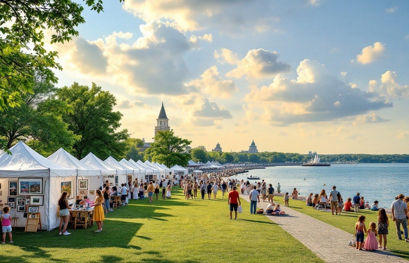 Lakefront Festival of Art beside Lake Michigan