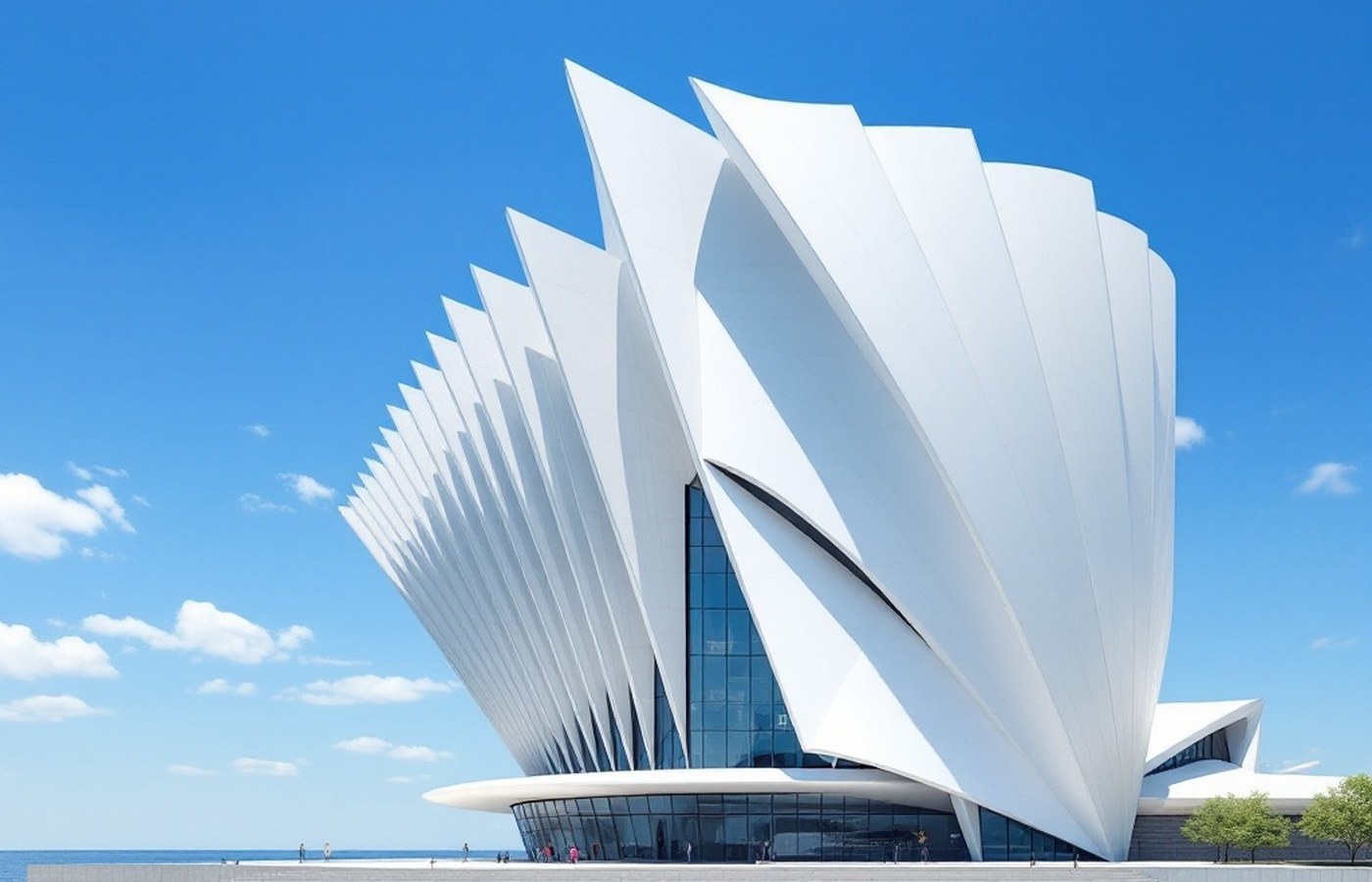 Milwaukee Art Museum's wings over Lake Michigan